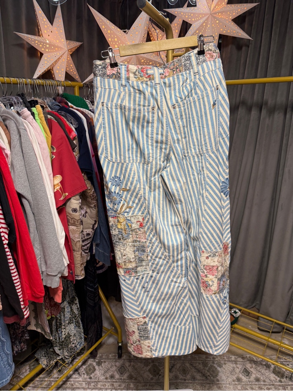 Free People We the Free Runyon Patched Pants-West Ridge Blue - Picture 8 of 10